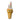 White ice cream cone-shaped plush chew toy with text on the cone that says "Ice cream"